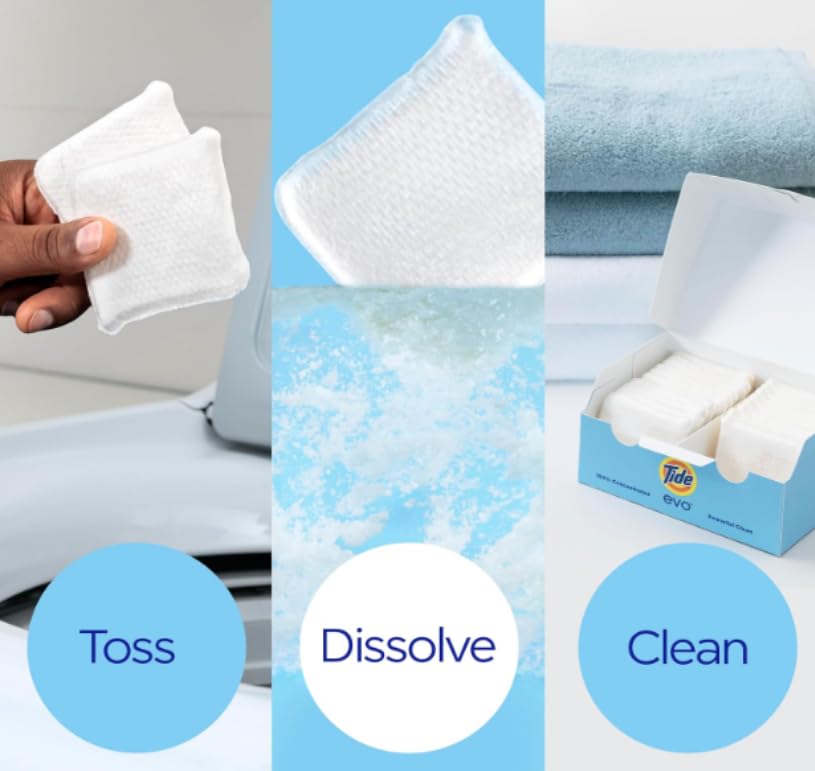 Buy now Tide evo Free & Gentle Laundry Detergent Tiles, Fragrance-Free, 40 Medium Sized Loads, Easy to Use, Safe for All Machines and Water Conditions at indiglob india