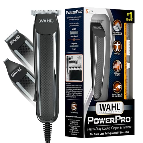 Buy now Wahl PowerPro Corded Detailer Trimmer Kit for Mens Grooming Æ’?? for Beard, Mustache, Stubble, Ear, Nose, & Body Grooming Æ’?? Model 9686 at indiglob india