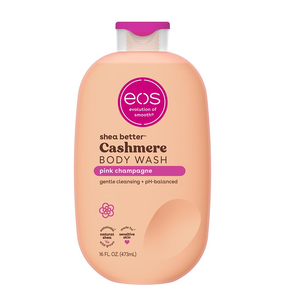 Buy now eos Cashmere Body Wash â€“ Vanilla Cashmere, Moisturizing Body Wash, Creamy Gel Formula, with Shea Butter, Glycerin, Vitamin E, pH Balanced, Sensitive Skin, Vegan, 16 fl oz Pink Champagne 16 Fl Oz (Pack of 1) at indiglob india