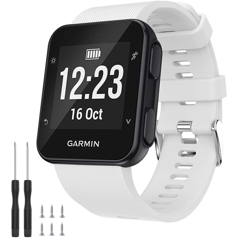 Buy now Watbro Band Compatible with Garmin Forerunner 35, Soft Silicone Watch Band Replacement Strap, for Garmin Forerunner 35 Smart Watch, Fit 5.11-9.05 Inch (130mm-230mm) Wrist Milk-a at indiglob india