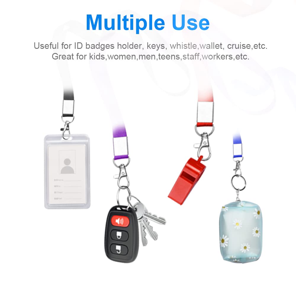 Mcyye 5 PCS Neck Badge Lanyards with Clip for Keys & ID, 5 Colors