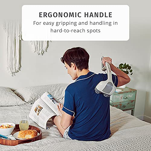 Buy now Homedics Back Massager - Heated Automatic Percussion Back, Body and Neck Massager with Dual Pivoting Heads, Interchangeable Nodes, for Shoulders, Legs and Feet, White at indiglob india