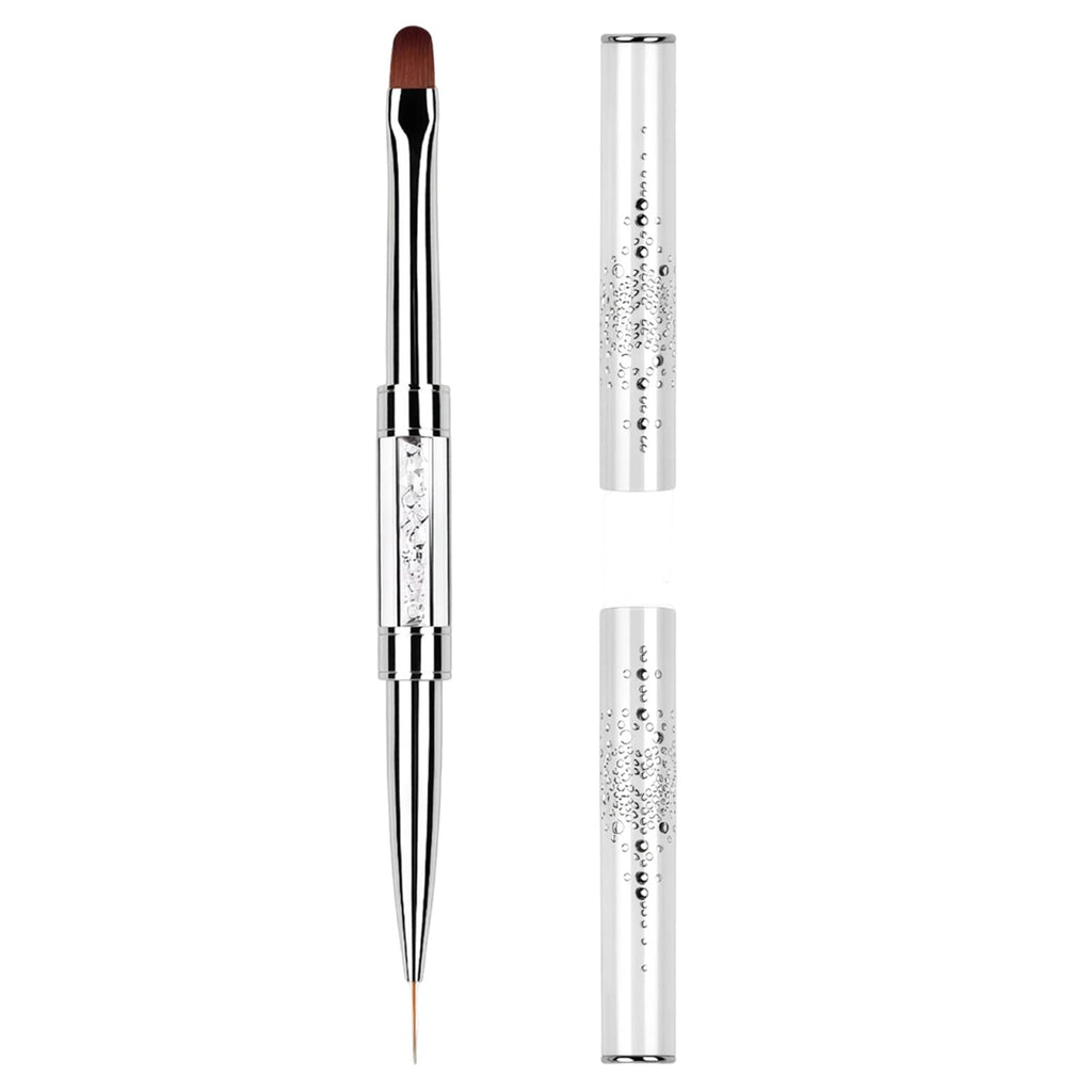 Starfa 1Pcs Builder Gel Brush Dual Ended Nail Art Brush for Polygel | Dual ended gel brush,nylon bristles,copper tube handle,for builder gel,hard gel,polygel,nail art design and salon use