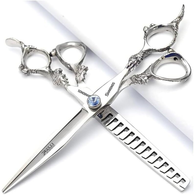 Buy now 7" 7.5" 8"9" Professional Hairdressing Scissors Barber Salon Hair Cutting Dragon Shears (Large). (7 inchâ€”A) 7 Inch 2pc-d at indiglob india