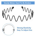 Buy now bodbop XINGZHE Metal Hair Band Men Headband Women's Fashion Hair Bands Elastic Stylish Sports Hairband Head Hoop with Non Slip Wavy Teeth, Black at indiglob india