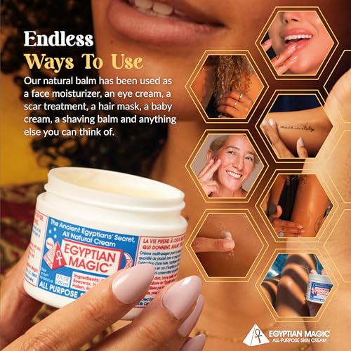 Buy now Egyptian Magic - All Purpose Face, Body, and Dry Skin Moisturizing Cream, Skin Protectant for Women & Men, Eczema Care Healing Balm, Scar Treatment, Stretch Marks, and Tattoo Aftercare, 2oz Jar at indiglob india