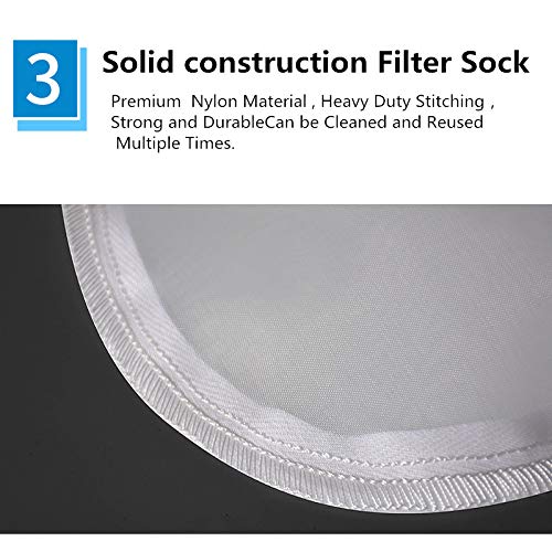 Buy now Nylon Mesh Filter Socks 7 Inch Ring 150 Micron 16 Inch Long NMO Aquarium Filter Bags -1Pack (150 Micron 7" x 16") at indiglob india