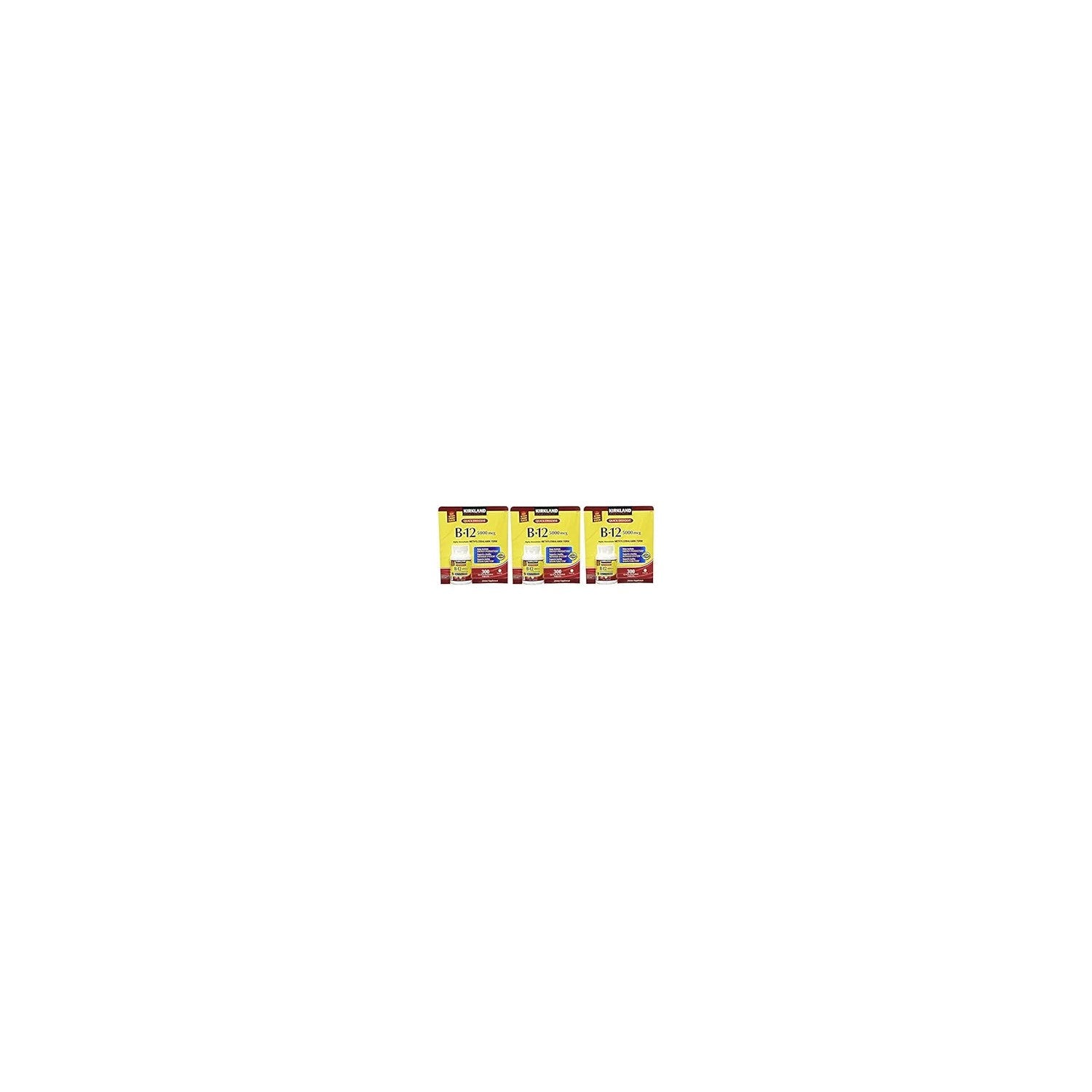 Buy now Kirkland Signature B-12 5000 mcg, 300 Tablets (2 Pack) 3 Count (Pack of 1) at indiglob india