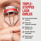 Buy now Revlon Triple-Stepped Lash Curler, Eyelash Lift For a Super-Curled Look in One Squeeze, 3-Tiered Pads for Gentle, Tug-Free Curling, 1 Count at indiglob india