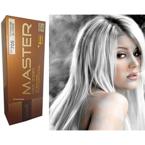 Buy now MG705 Hair Colour Permanent Hair Cream Dye Punk Emo Goth Cosplay Silver Titanium Blonde NEW by Dcash Master at indiglob india