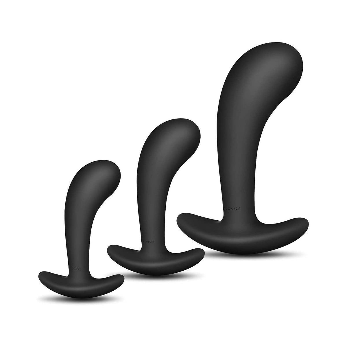 Butt Plug Trainer Kit for Comfortable Long-Term Wear, Pack of 3 Silicone Anal Plugs Training Set with Flared Base Prostate Sex Toys for Beginners Advanced Users