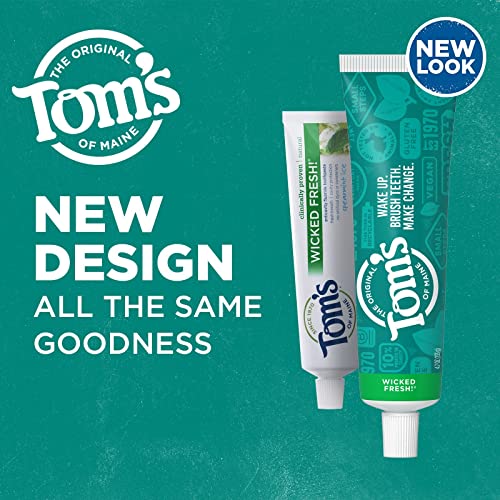 Buy now Tom's of Maine Natural Wicked Fresh! Fluoride Toothpaste, Spearmint, 4.7 oz. 2-Pack at indiglob india