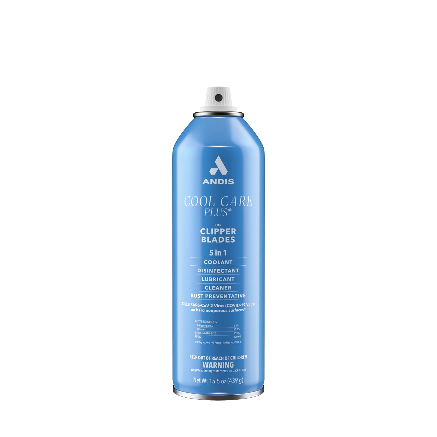 Andis 12750 Cool Care Plus 5-in-1 Clipper Spray, 15.5 oz Can | for Blade Care and Treatment