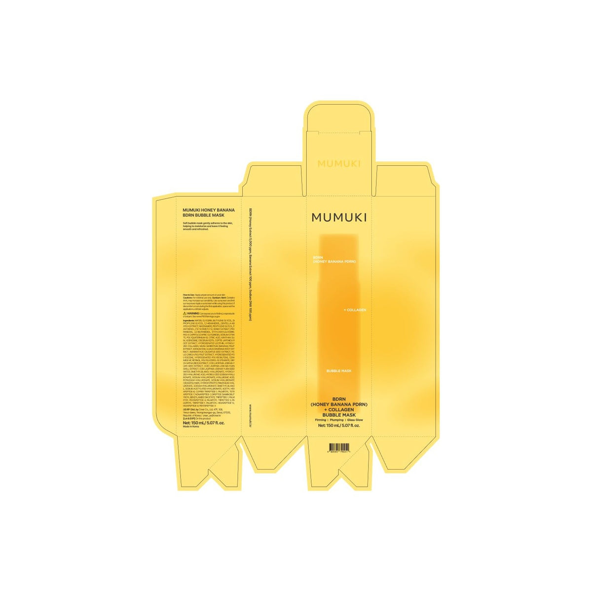 Honey Banana PDRN Bubble Toner | No-Rinse Korean Toner with Plant PDRN, Retinol, Panthenol & Hyaluronic Acid | Hydrating Exfoliating Bubble Mask for Glass Skin Glow | BDRN K-Beauty, 5.07 fl oz