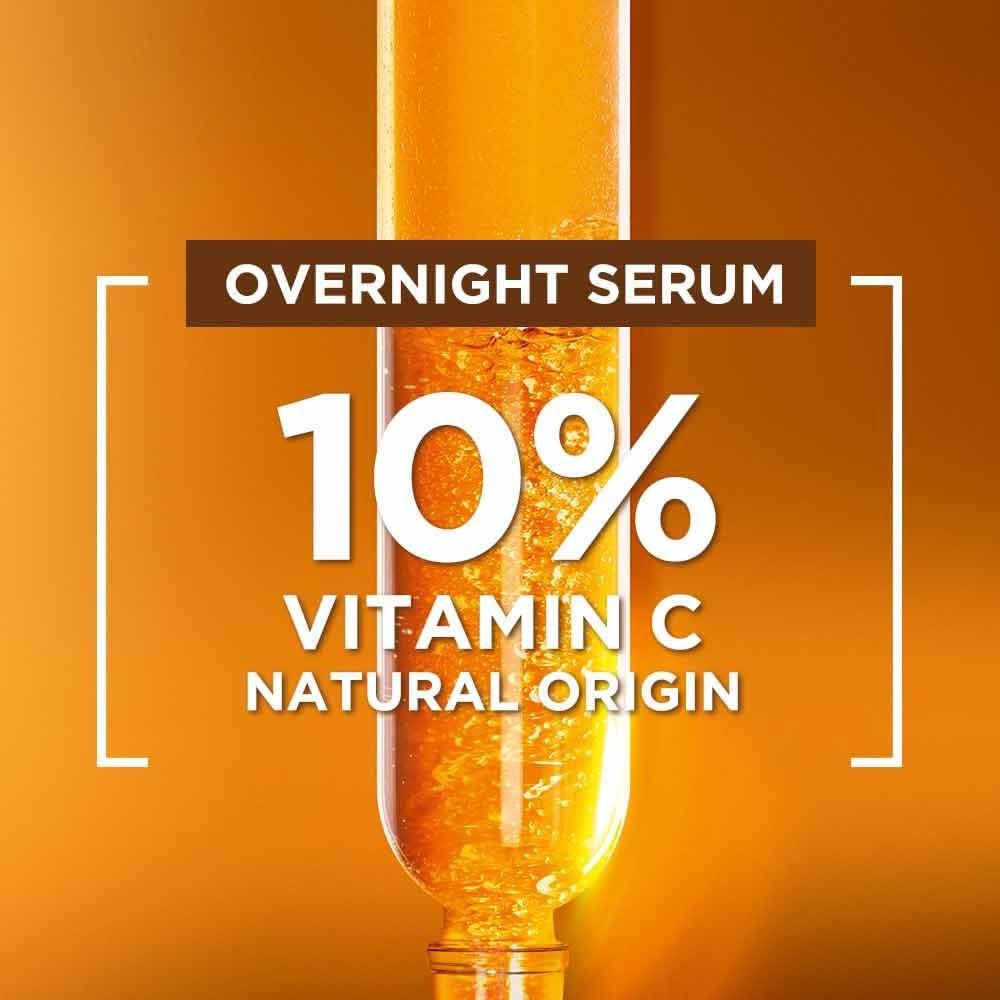 Garnier Targeted Anti Dark Spot Night Serum for Face, with 10% Pure Vitamin C & Hyaluronic Acid, Anti Pigmentation & Dullness, For All Skin Types, Approved by Cruelty Free International, Vegan, 30 ml