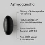 Sports Research® Ashwagandha w/Coconut MCT Oil, 120 Softgels | Natural Ayurvedic Adaptogen w/ Shoden® Ashwa for Relaxation, Calm & Sleep Support, 60 Servings