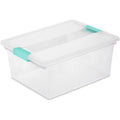 Buy now Sterilite 4-Pack Clip Box, Stackable Clear Plastic Bins with Latching Lids, Deep - Writing, Arts or Crafts Supplies Storage Containers for Home, Office, Classroom and Workshop Organization Deep 4 Pack at indiglob india