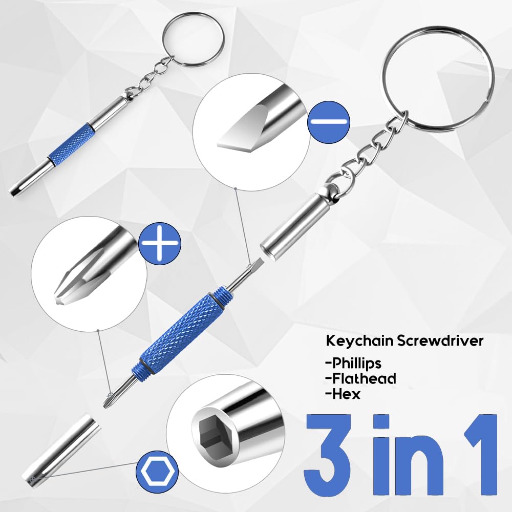 Eye Glasses Repairing Kit, MINGFIX Magnetic Eyeglass Repair Tool Set with Multiple Size Screws,8 Precision Screwdrivers,Nose Pads,Ear Grips and Tweezer with Travel Case for Glasses,Sunglasses