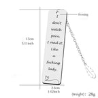 Metal Bookmark Gift, Engraved Stainless Steel Leaf Pendant Book Mark