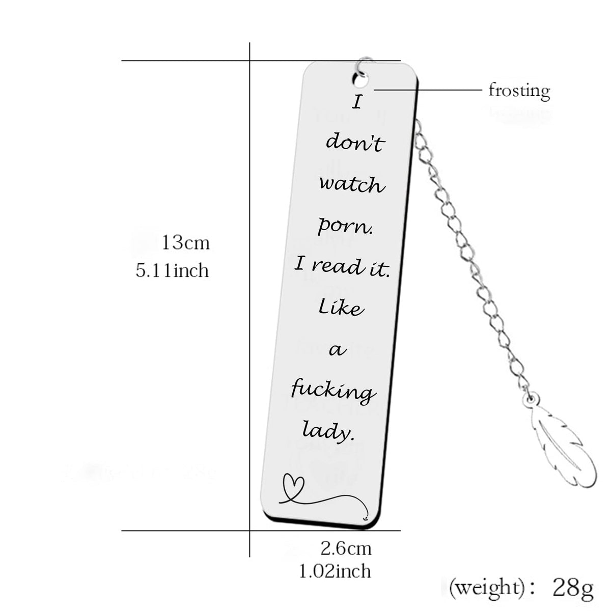 Metal Bookmark Gift, Engraved Stainless Steel Leaf Pendant Book Mark