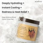 Buy now SKINFOOD Carrot Carotene Toner Pads, Hydrating & Soothing for Dry Skin, Instant Cooling, After Sun & Heat Care, Cotton Facial Toner Pads, Korean Skincare for Face (60 Counts) at indiglob india
