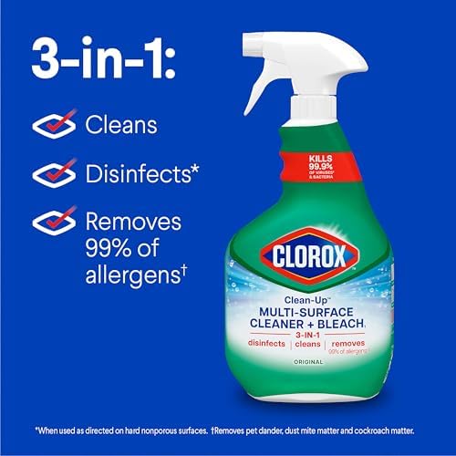 Buy now Clorox Clean-Up Multi-Surface Cleaner with Bleach, Original, Spray Bottle, 32 Fl Oz., Pack of 3 at indiglob india