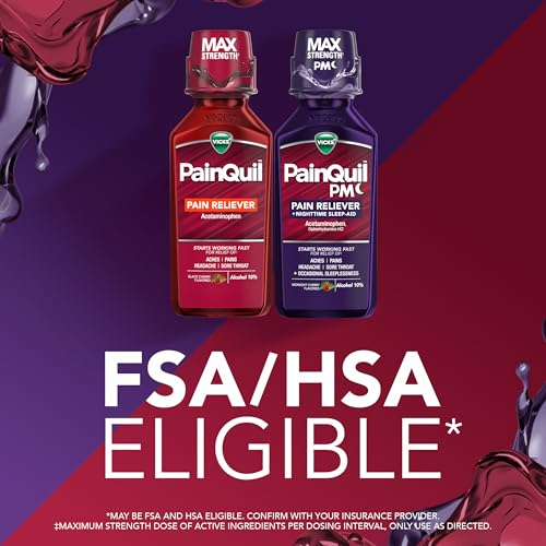 Buy now Vicks PainQuil & PainQuil PM Pain Relief Liquid, 1000mg Acetaminophen, 2x12 oz at indiglob india