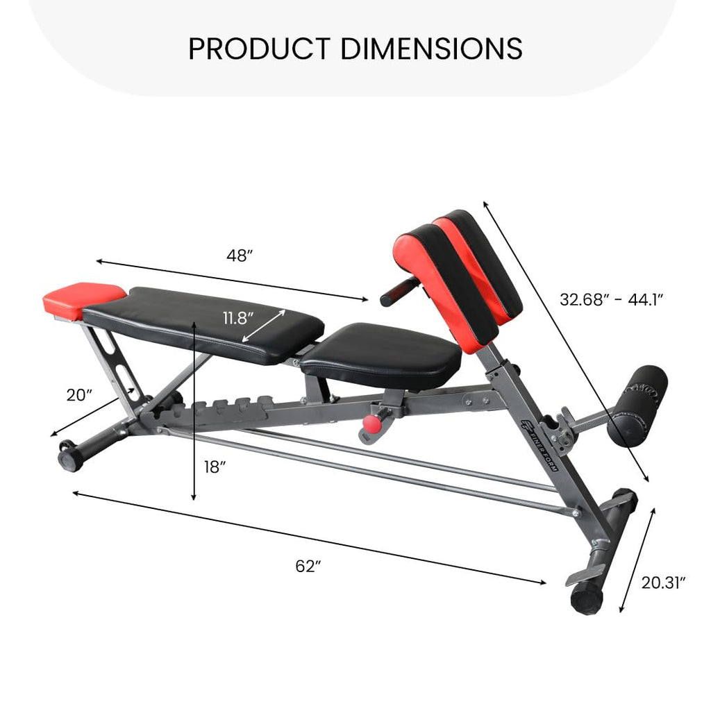 Finer Form Multi-Functional Adjustable FID Weight Bench and Roman Chair