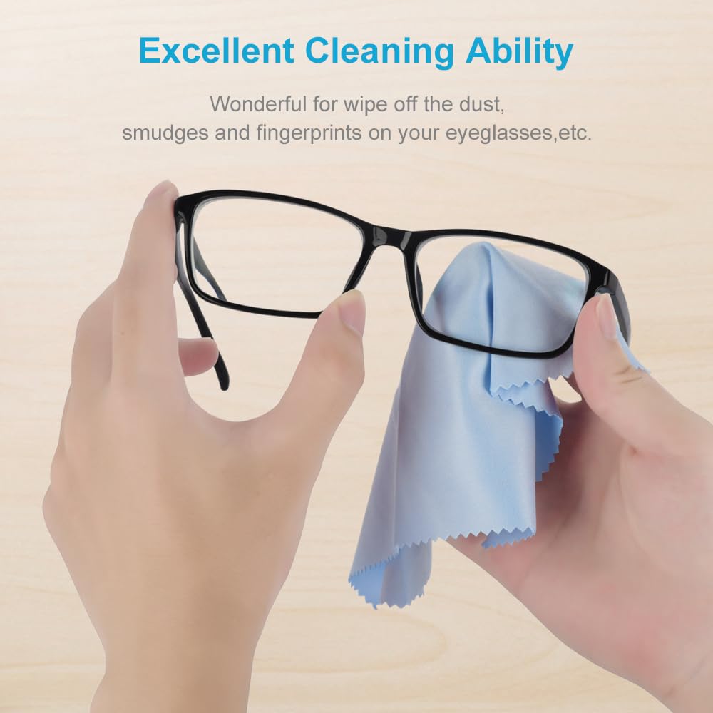 8 PCS Eyeglass Microfiber Cleaning Cloth for Glasses, 6 x7 in Cleaner