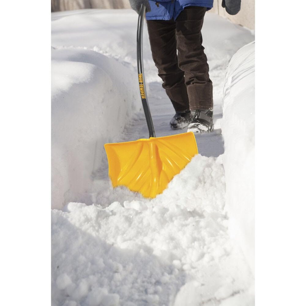 TRUE TEMPER 1603400 Poly Snow Shovel/Pusher with Ergonomic D-Grip Steel Handle, 54-Inch