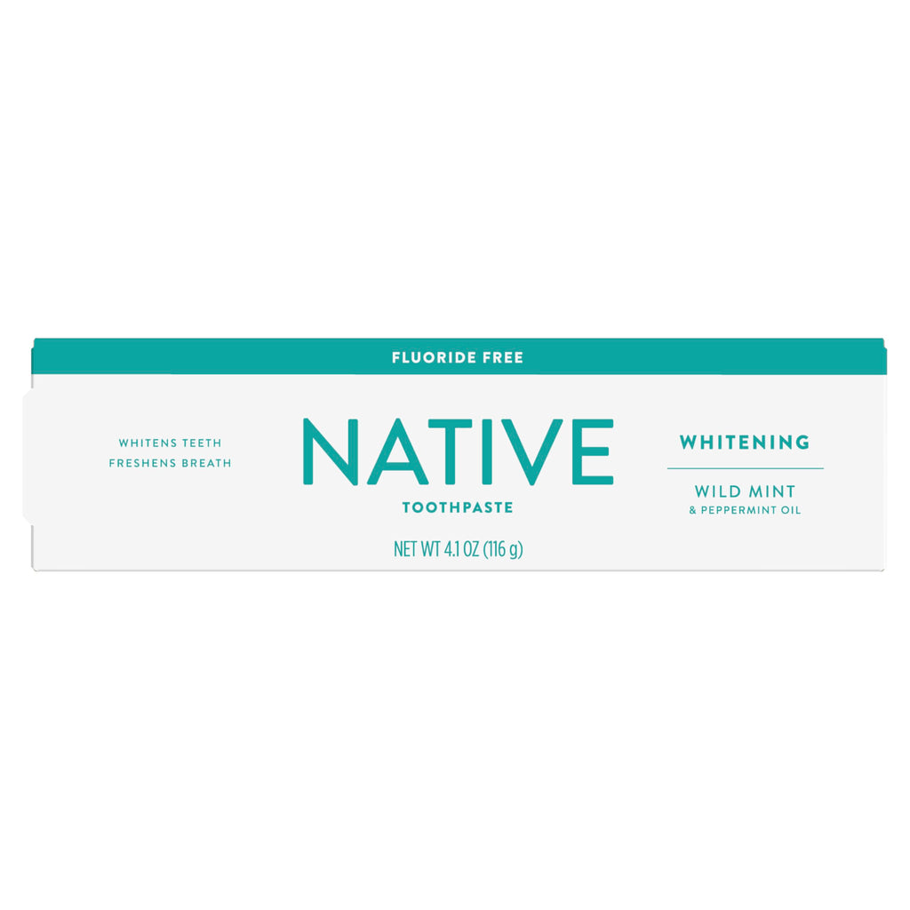 Buy now Native Fluoride Free Toothpaste, Whitening - for Adult, Kids 2+ Oral Care - Wild Mint & Peppermint Oil Flavor, 4.1oz (Pack of 3) at indiglob india