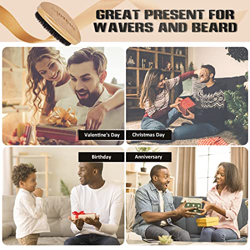 Buy now Wave Brush for Men - Beech Wood & Black Boar Bristle Brush for Cultivating Beards, Hair Waves, and Wolfing at indiglob india