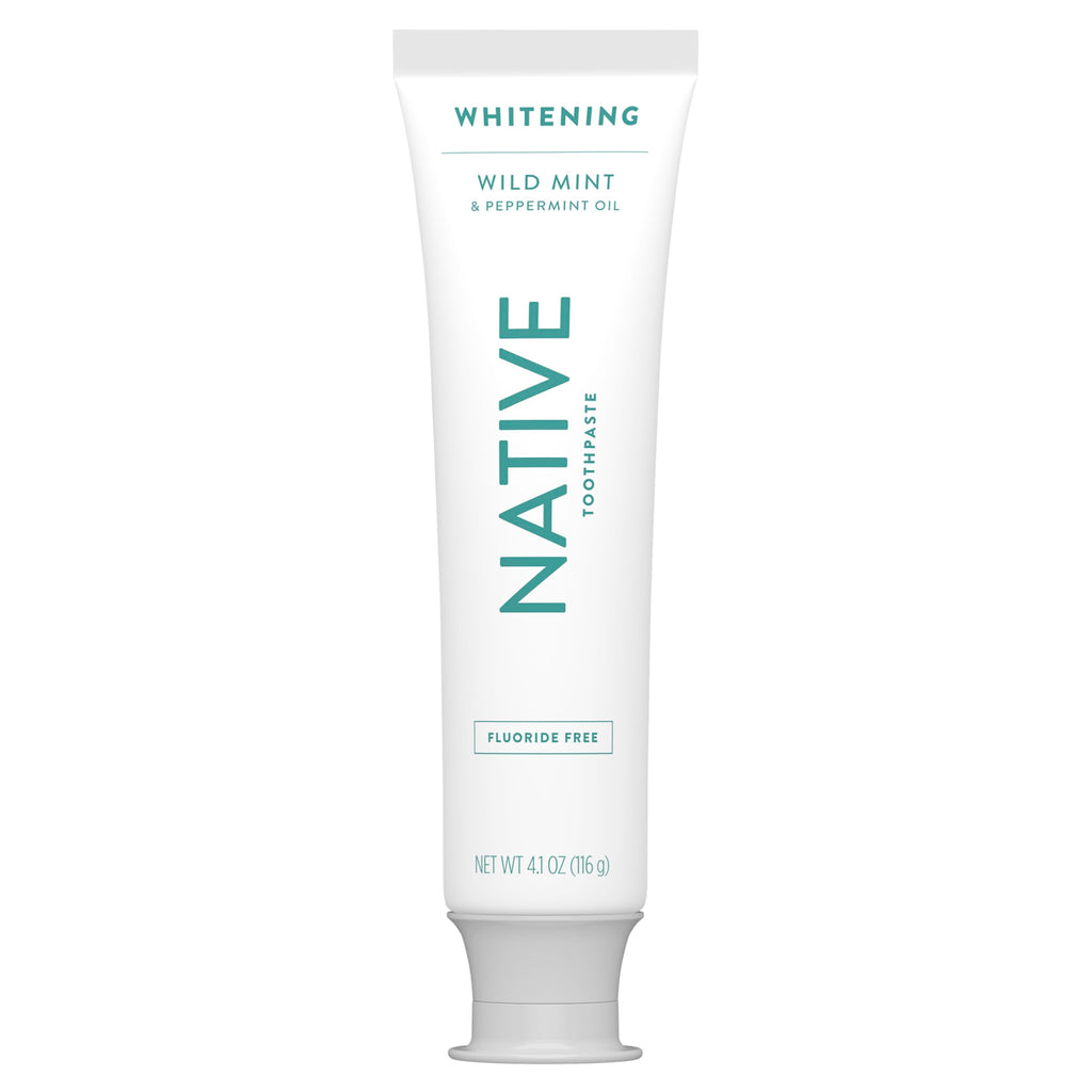 Buy now Native Fluoride Free Toothpaste, Whitening - for Adult, Kids 2+ Oral Care - Wild Mint & Peppermint Oil Flavor, 4.1oz (Pack of 3) at indiglob india