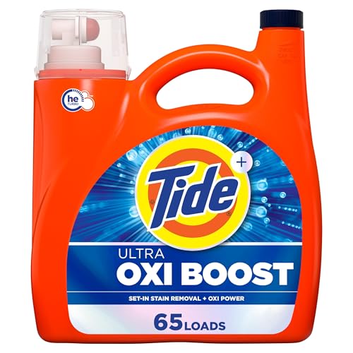 Buy now Tide Ultra Oxi Boost Liquid Laundry Detergent, 92 fl oz, 65 Loads, Advanced Stain Remover, Laundry Detergent Liquid with Extra Oxi Power at indiglob india