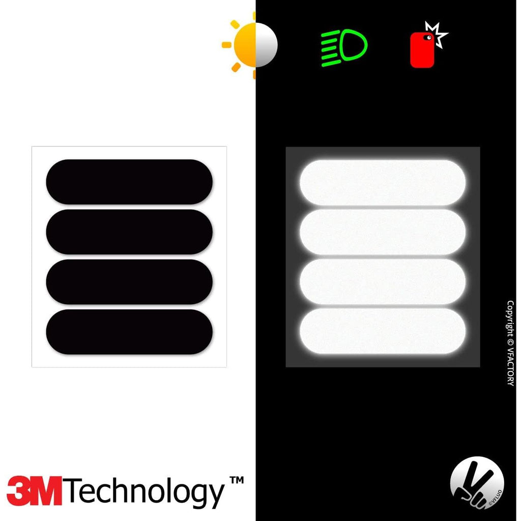 Buy now VFLUO - Kit 4 Retro Reflective Stripes Stickers for Mortorcyle Helmet - Stickers Approved to FR Dimension - High Visibility, 3M™ Technology - Discreet and design - Maximum Grip at indiglob india