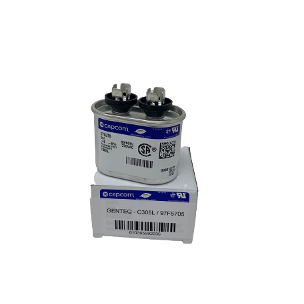 Buy now Genteq GENTEQ - C305L / 27L570 GE Capacitor Oval 5 uf MFD 370 Volt 97F5705 (Replaces Old GE# Z97F5705, 97F95702, Z97F5702), 5uf 370 Vac(VAC), 5X370 Run Capacitor Default at indiglob india