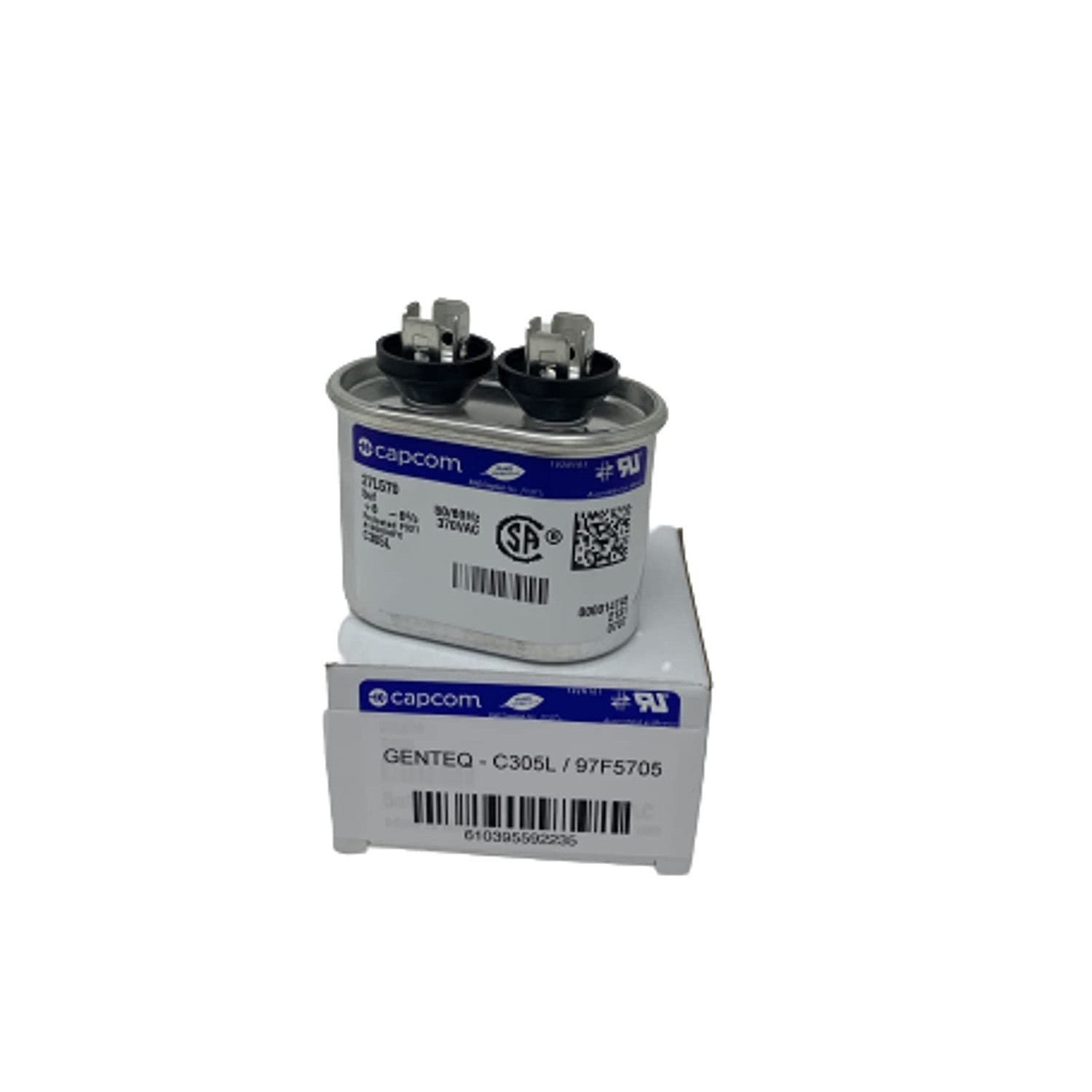 Buy now Genteq GENTEQ - C305L / 27L570 GE Capacitor Oval 5 uf MFD 370 Volt 97F5705 (Replaces Old GE# Z97F5705, 97F95702, Z97F5702), 5uf 370 Vac(VAC), 5X370 Run Capacitor Default at indiglob india