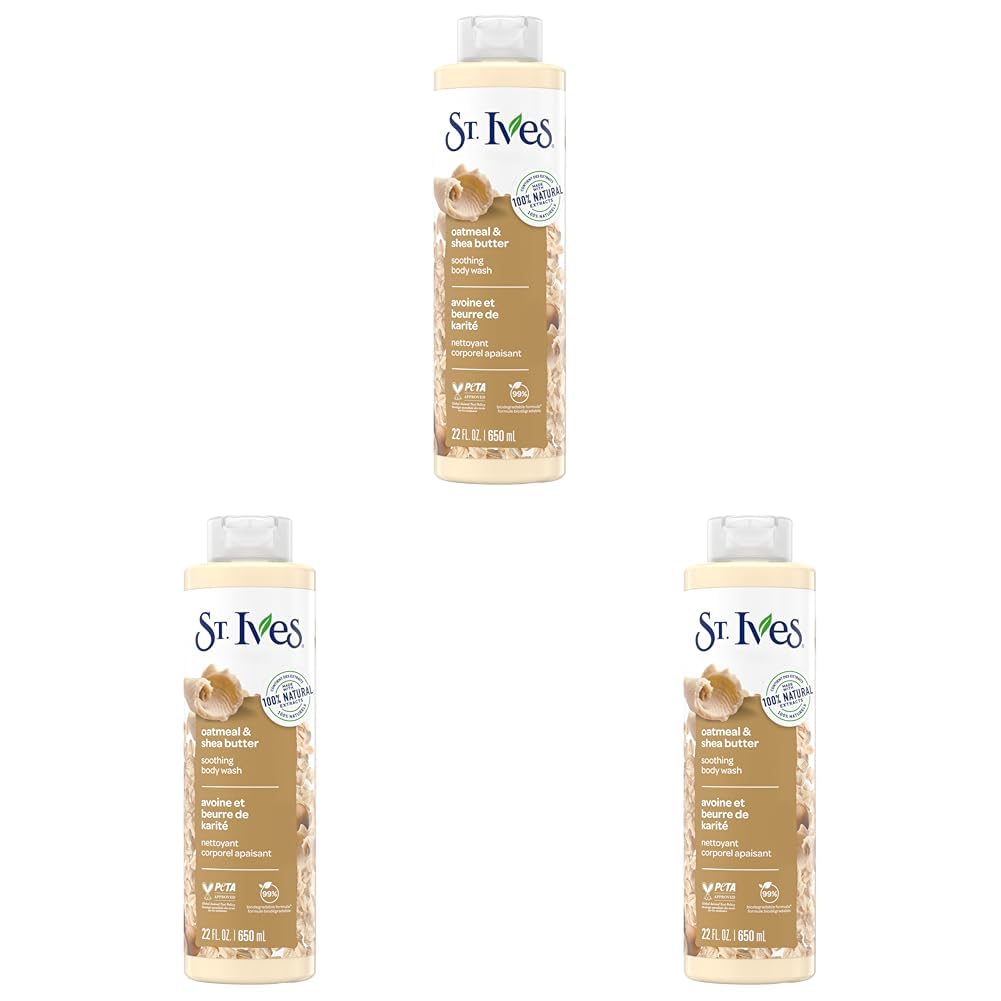 St. Ives Oatmeal & Shea Butter Body Wash | Moisturizing Body Wash for Sensitive and Dry Skin | 22 Fl. Oz.