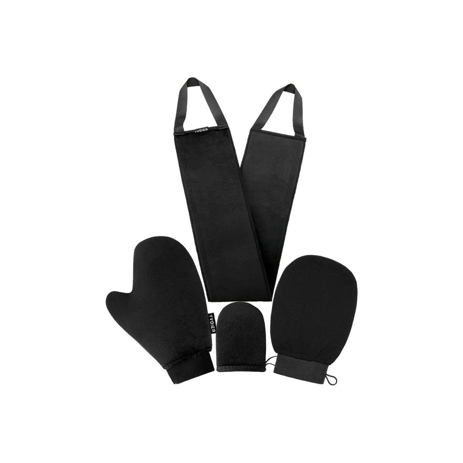 Streakless Self Tanning Mitt Applicator Kit, 5 Pack Self Tanner Mitt with Tanning Glove, Self Tanner Back Applicator, Tanning Brush, Mini Face Glove and Exfoliating Mitt
