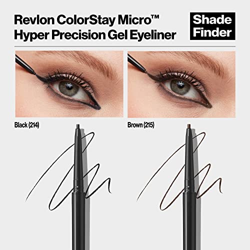 Buy now Revlon Gel Eyeliner, ColorStay Micro Hyper Precision Eye Makeup with Built-in Smudger, Waterproof, Longwearing with Micro Precision Tip, 214 Black, 0.002 oz at indiglob india