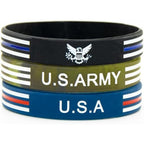 Buy now American Flag Rubber Bracelets Silicone Wristbands for Department,Officers,Veterans,American Patriots, Army fans Sport Fans Wearing and Special Gifts for Independence day,Parties,Events at indiglob india