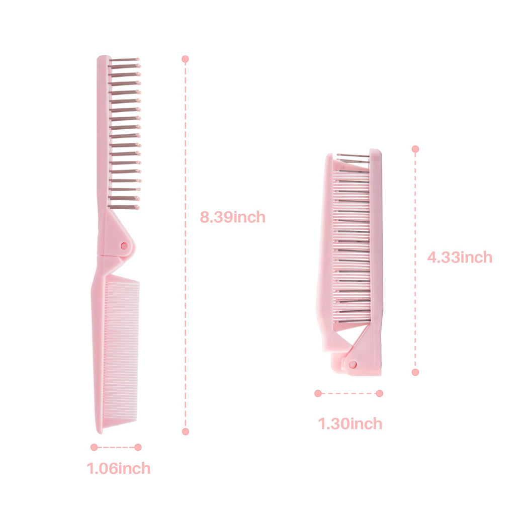 Premium imported RHOS folding brush with mirror for women, compact design, ideal for on-the-go grooming.
