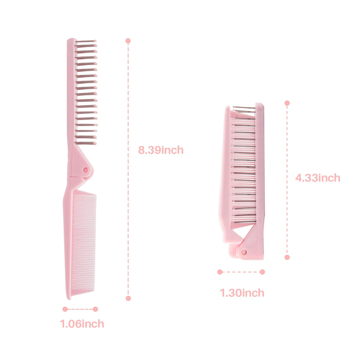 Premium imported RHOS folding brush with mirror for women, compact design, ideal for on-the-go grooming.