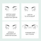 We Love Eyes - Focused Eye Roll - Tone, de-puff, & relax tired eyes. Hot compress for massaging meibomian glands. Fingertip precision.