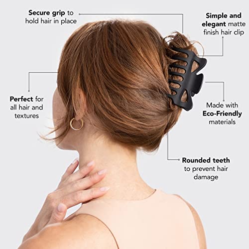 Buy now Kitsch Medium Claw Clips for Women - Strong Hold & Stylish Glossy Puffy Design Hair Accessories | Half-Up or Full Updos | Ideal Gifts for Women - 2pc Set, Black & Tort at indiglob india