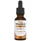 Dr. Green Mom Mega Vitamin A Liquid Drops | 1500 mcg RAE Per 1 Drop, 1180 Servings Per Bottle | Certified Organic, Non-GMO in Organic MCT Oil | Retinyl Palmitate | Infants, Kids & Adults | 1 fl oz