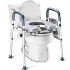 Toilet Seat Riser for Seniors, Adjustable Height & Width, 400lb
