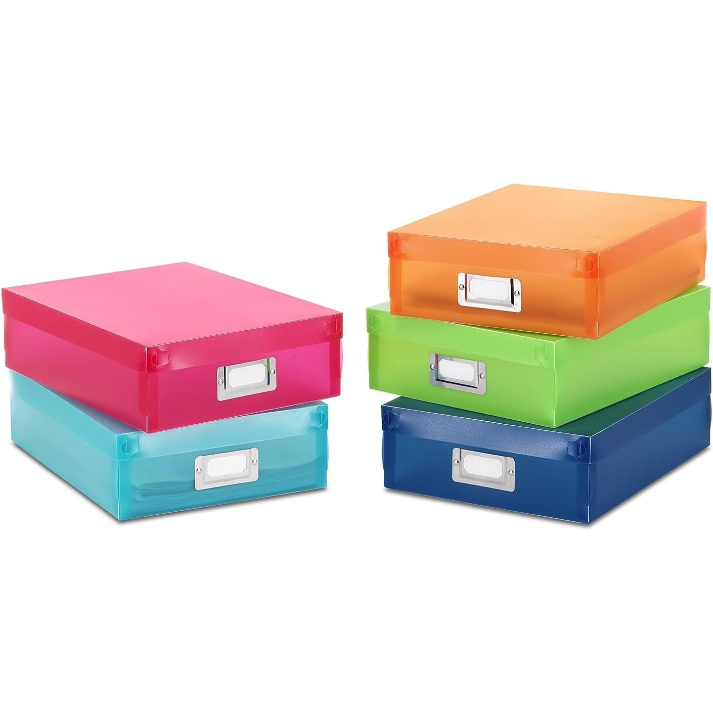 Buy now Whitmor Plastic Document Boxes Assorted Colors Set of 5 12.0 L x 9.0 W x 3.25 H PLASTIC DOCUMENT BOXES-S 5 at indiglob india