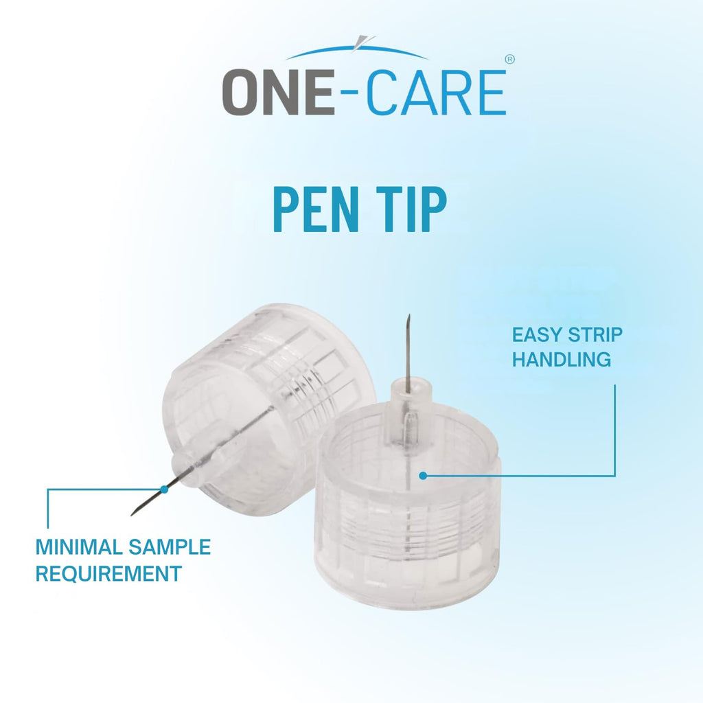 ONE-CARE Pen Tips, 31G x 6mm, Ultra-Fine, Twist-On Design, 100 Count