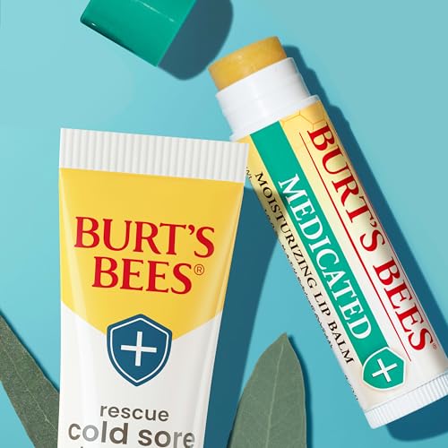 Buy now Burt's Bees Cold Sore Treatment and Medicated Lip Balm, With Menthol and Eucalyptus Oil, Natural Origin Skincare, 2 Tubes, 0.07 oz./0.15 oz. at indiglob india